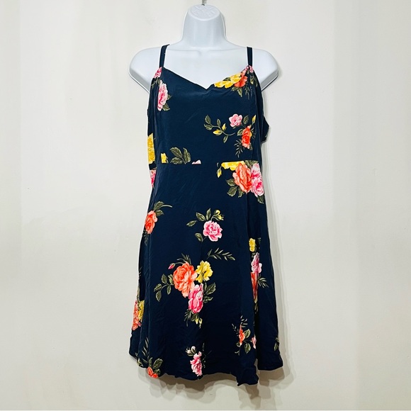 Old Navy Floral Mini Dress - Navy with Pink and Yellow - Picture 1 of 9